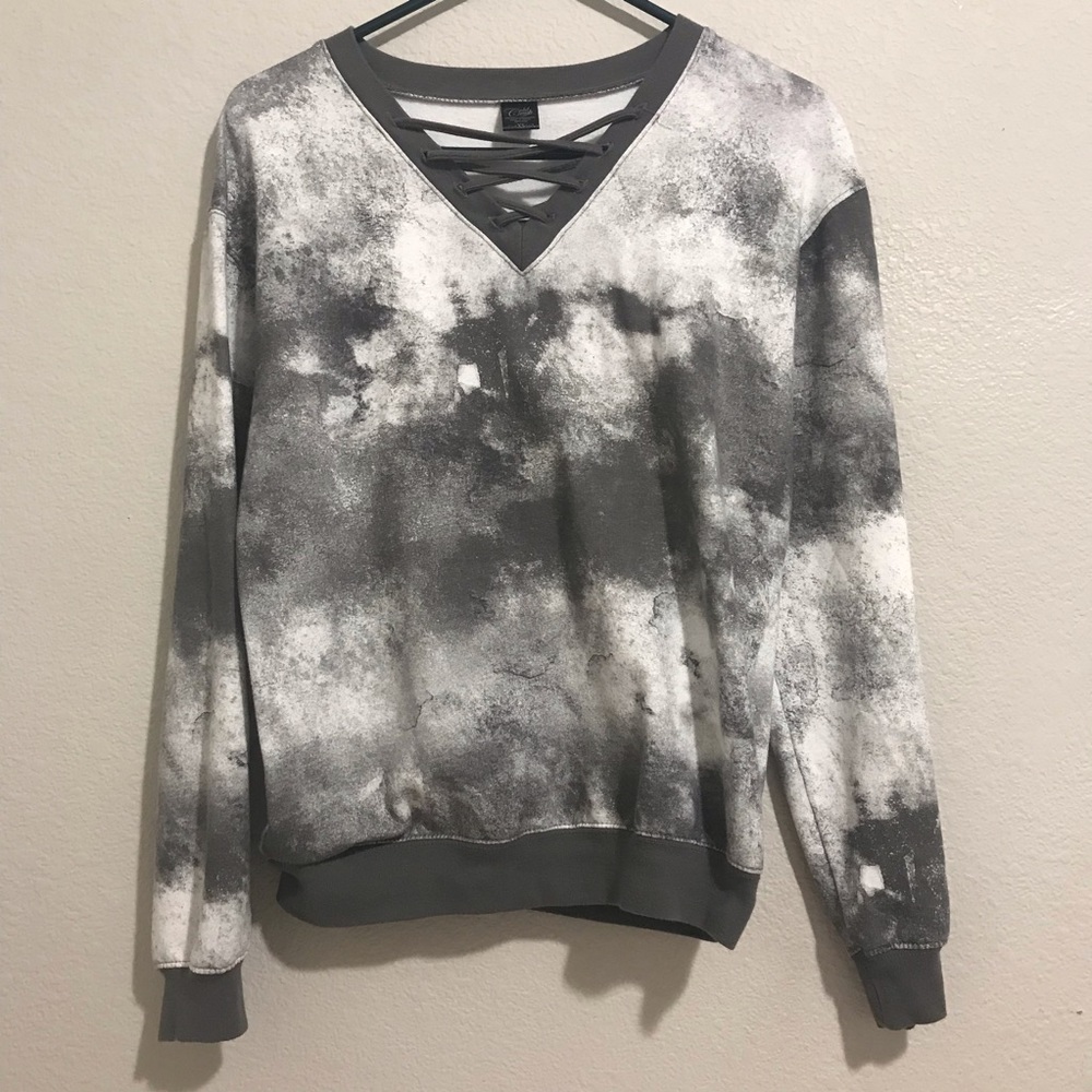 Gold Rush Grey and White Sweater :)